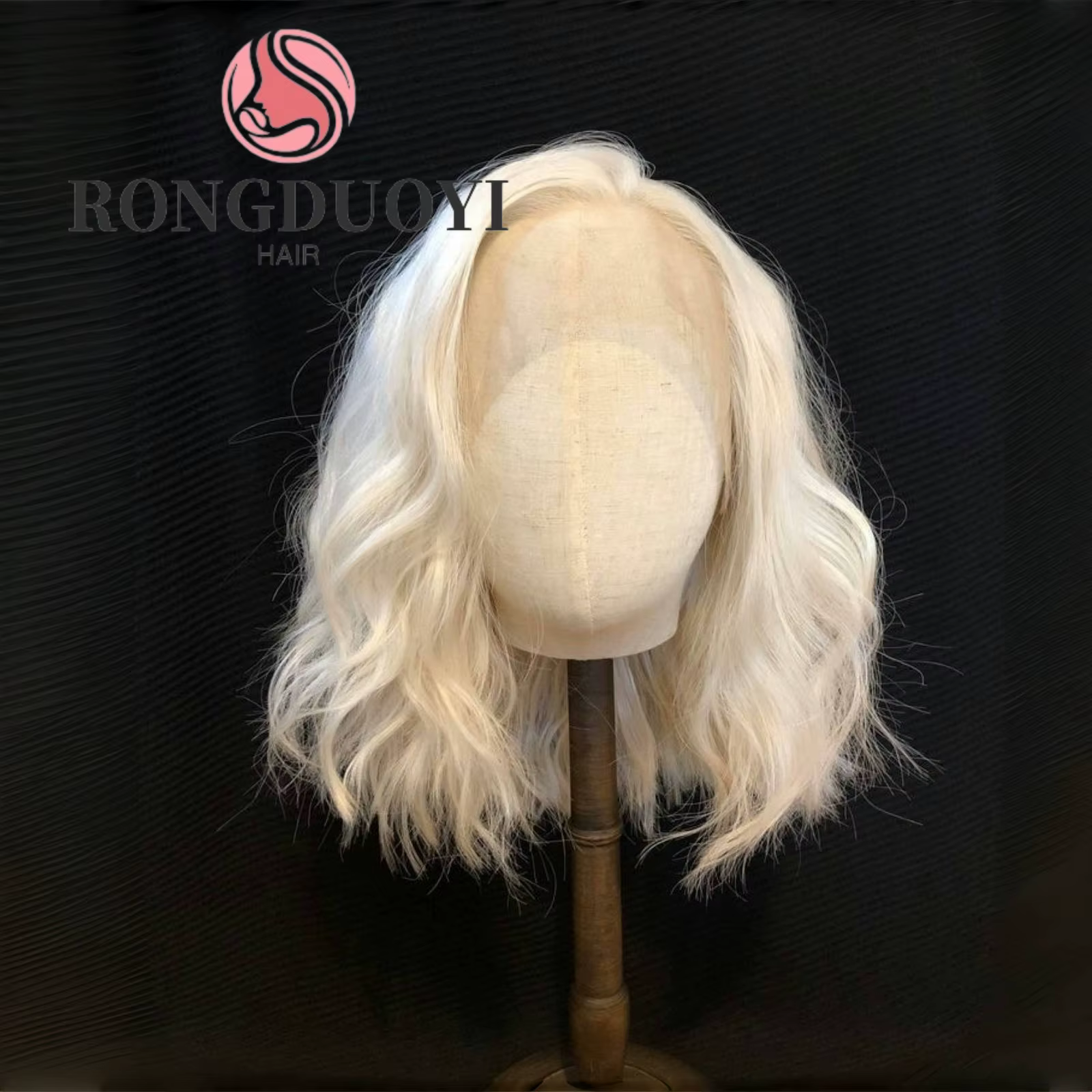 Perruque Bob Lace Front Synthétique Naturelle Ondulée pour Femme