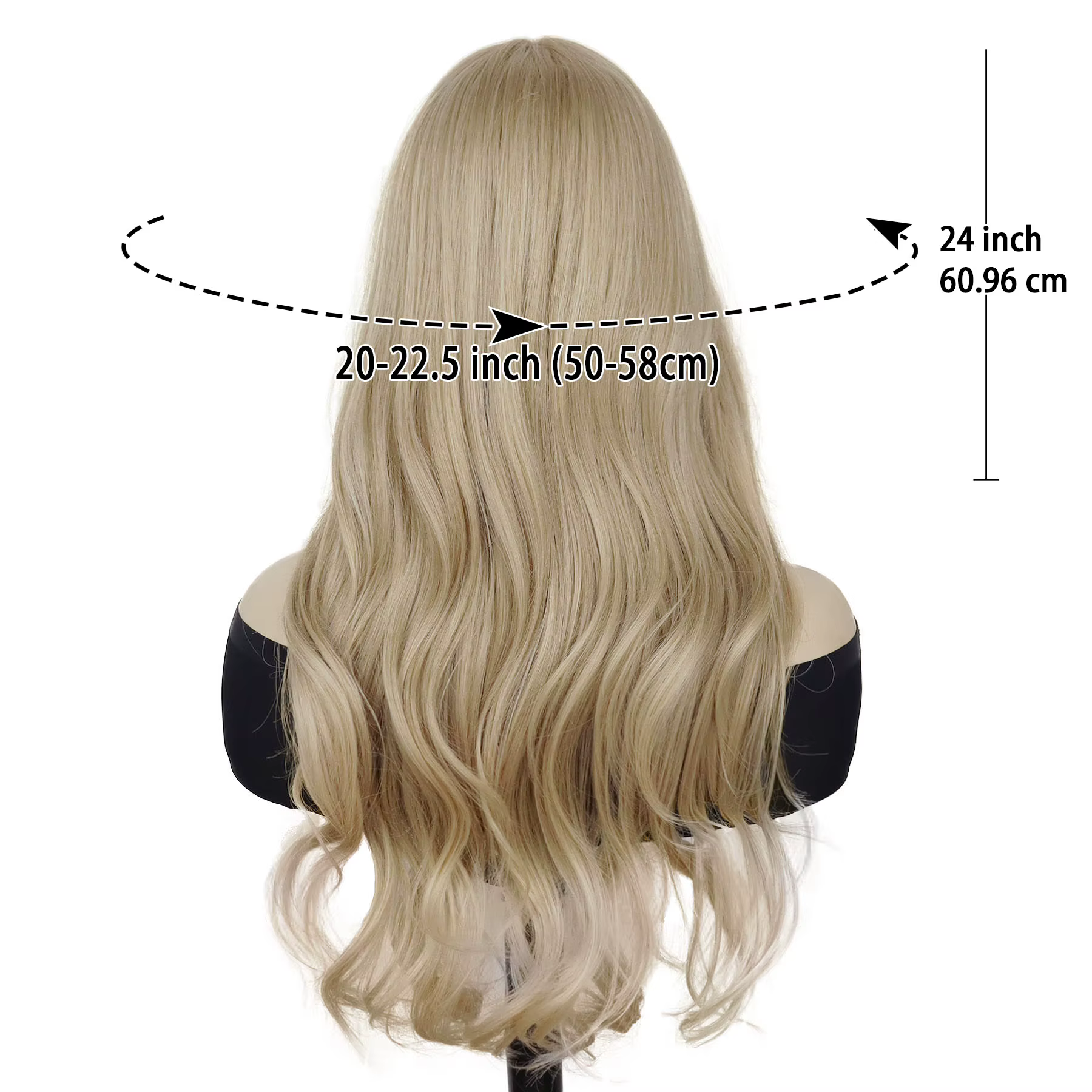 Sabrina – perruque de charpentier longue blonde avec frange