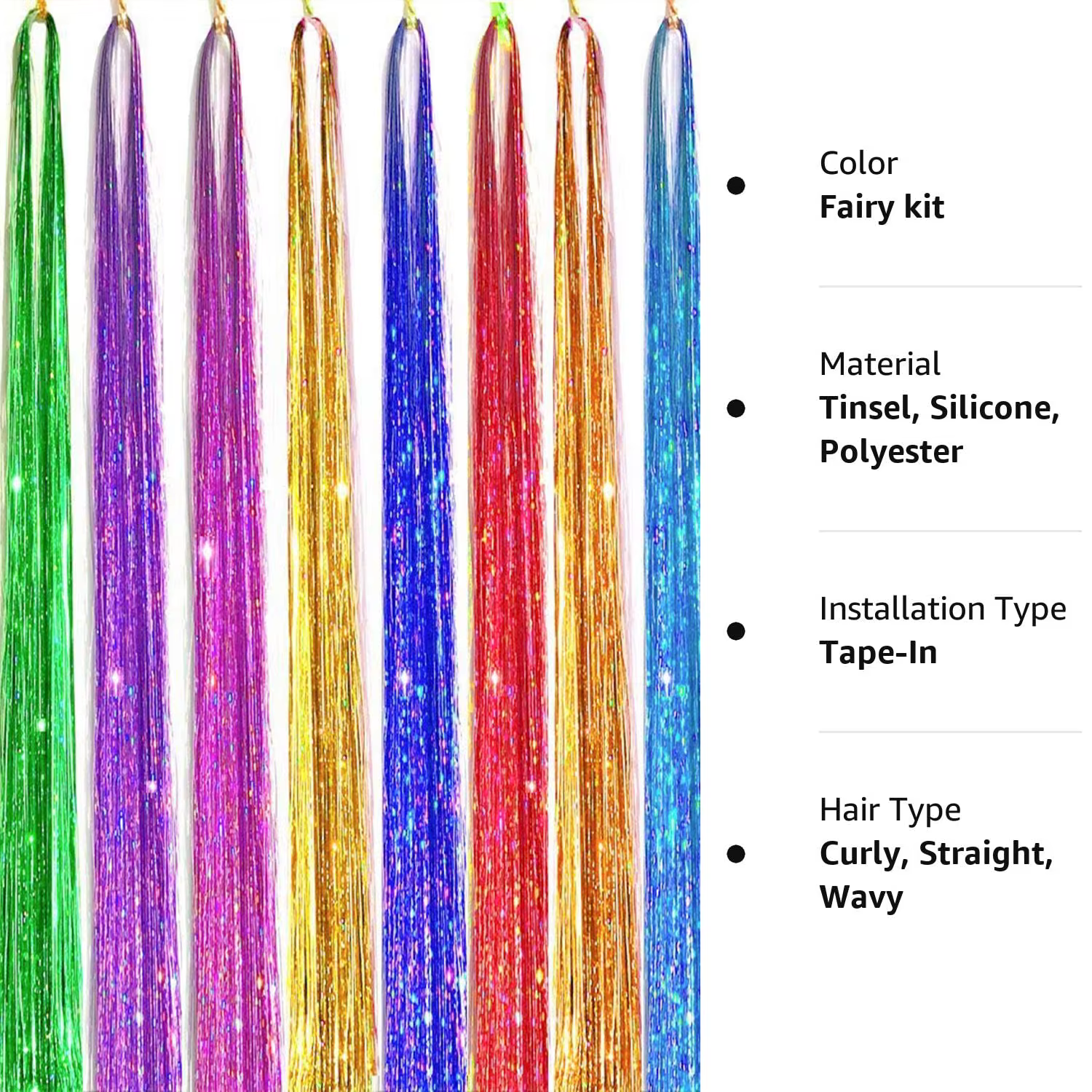 Extensions de cheveux scintillants et brillants