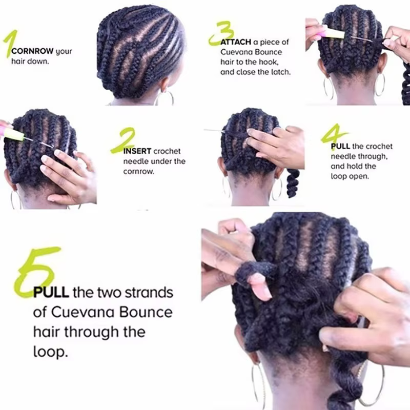 Tresses synthétiques de 8 pouces