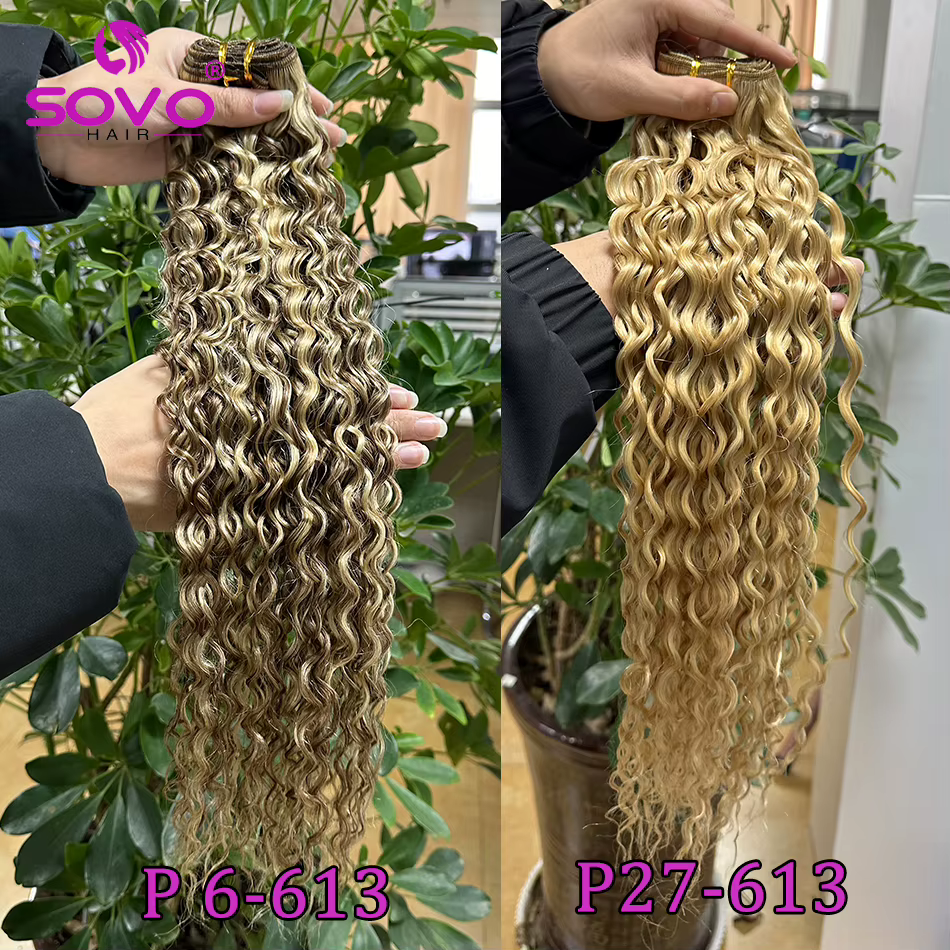 SOCalculator-Extensions de Cheveux Humains Ondulés Péruviens Naturels