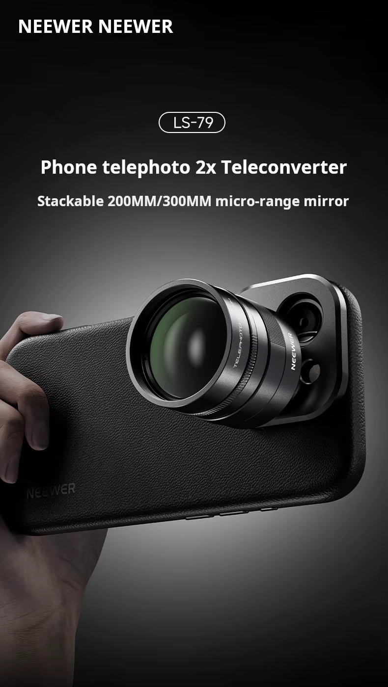NEEWER téléobjectif grossissement 2X objectif Macro externe pour iphone vivo Xiaomi oppo Samsung objectif de téléphone portable
