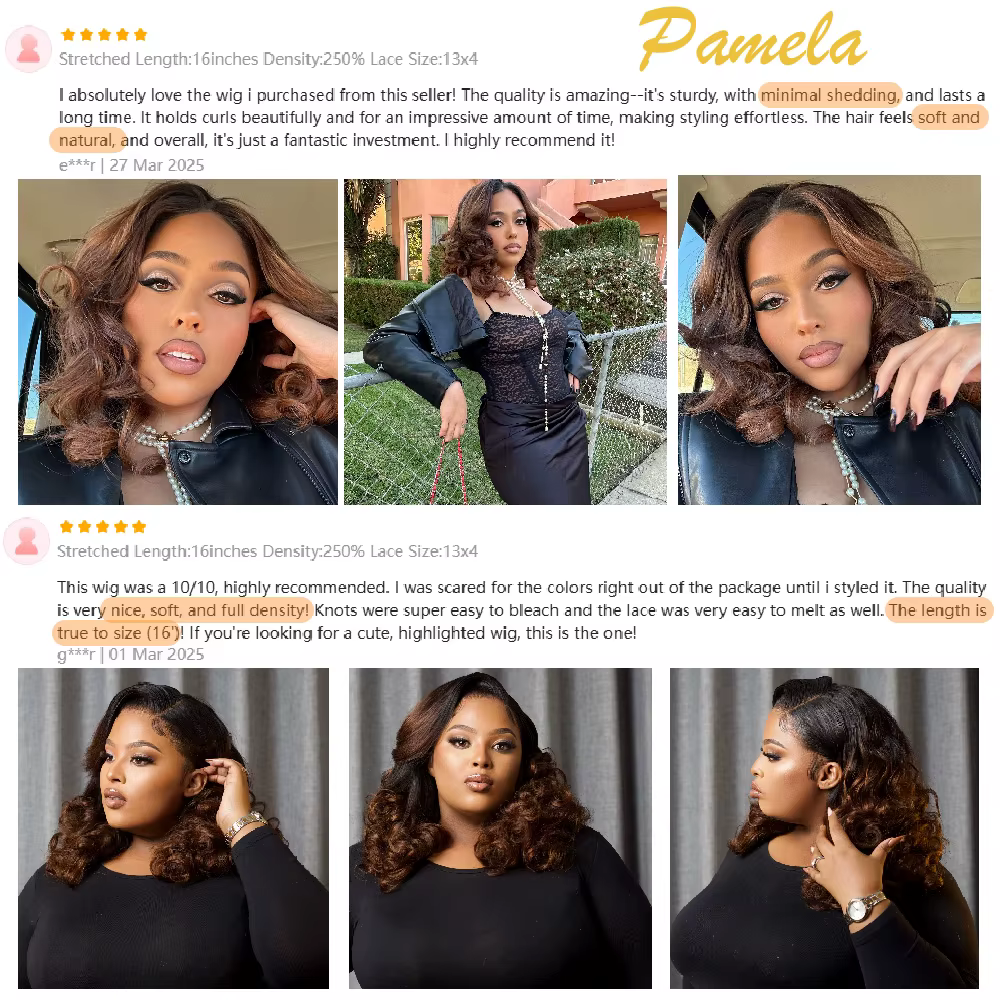 Perruque Blonde Ombre couleur marron perruque de cheveux humains 250 densité lâche vague profonde dentelle frontale sans colle perruques cheveux humains prêt à porter