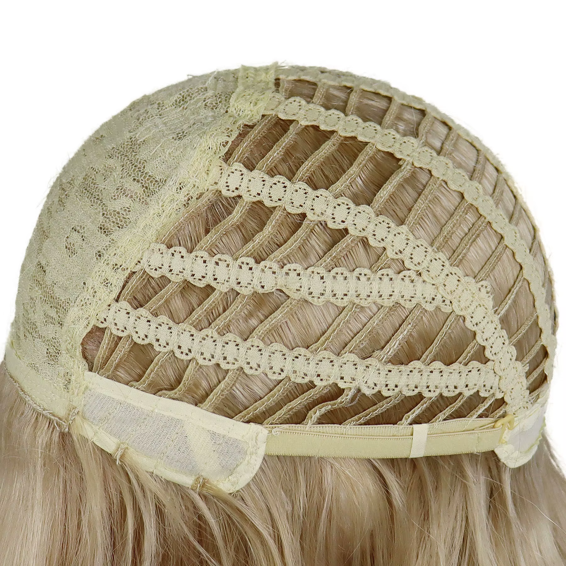 Perruques blondes courtes perruque de cheveux synthétiques avec frange