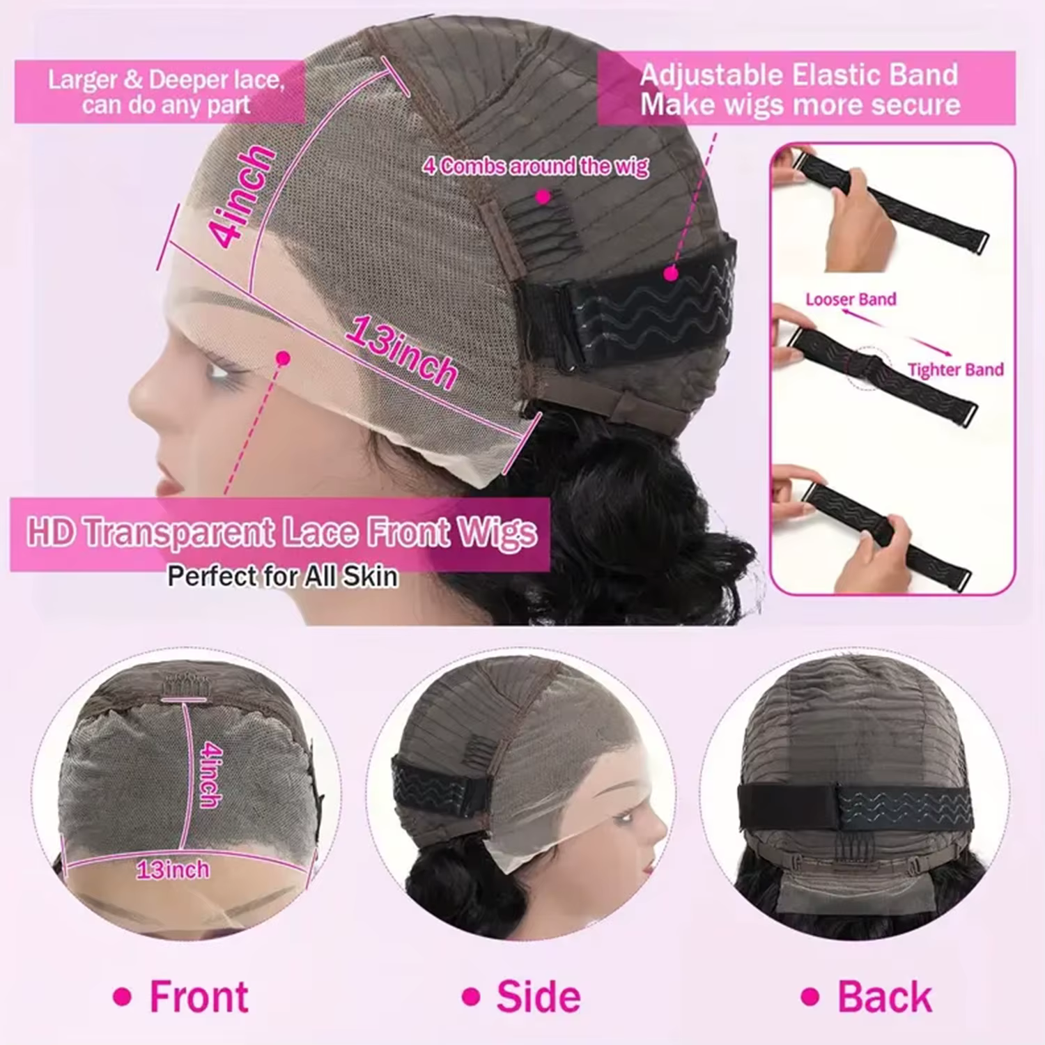 Perruques en cheveux naturels vietnamiens 12A