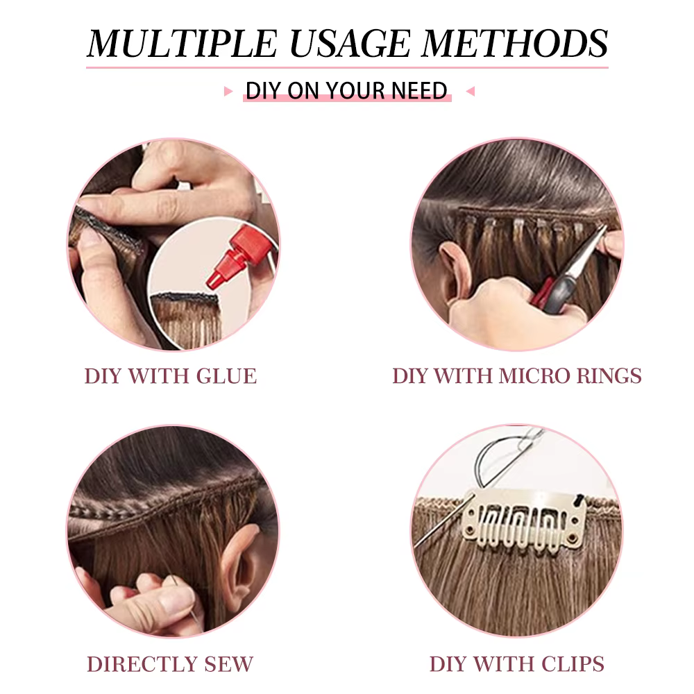 Extensions capillaires synthétiques brunes en Fiber de haute température