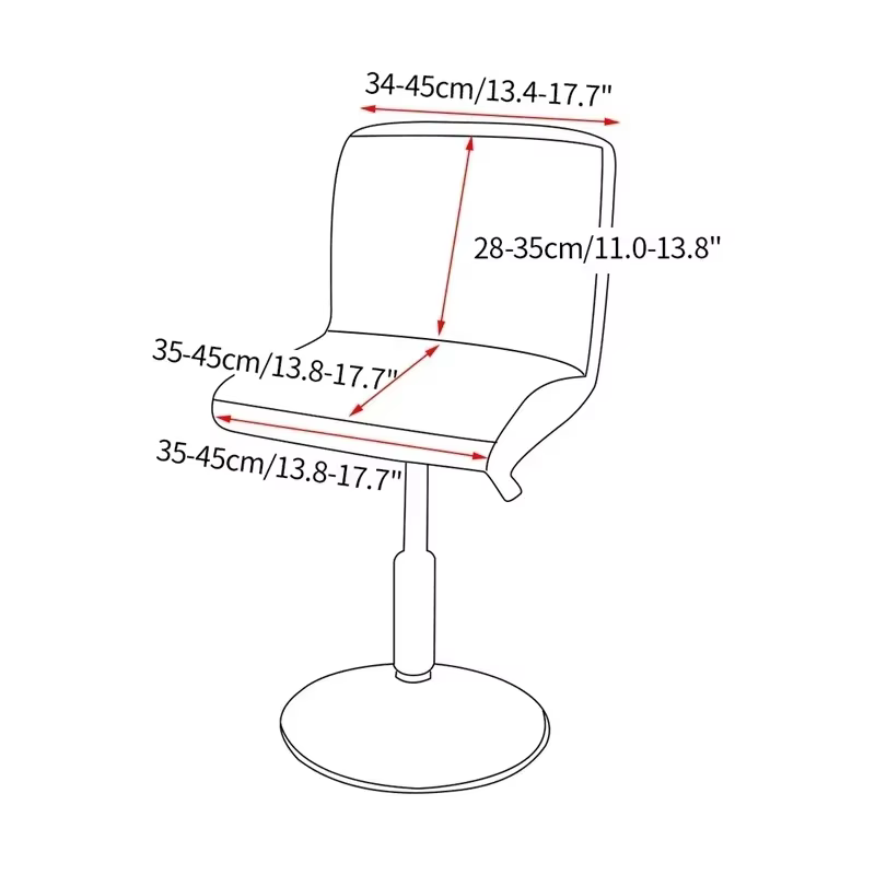 Juste de chaise de tabouret de bar en cuir PU imperméable élastique, housse de chaise de bureau à dossier court, housse de chaise de salle à manger commandée pour la fête, 1PC
