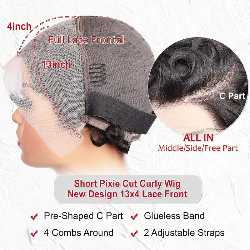 Perruques Lace Frontal Wig Remy brésiliennes sans colle