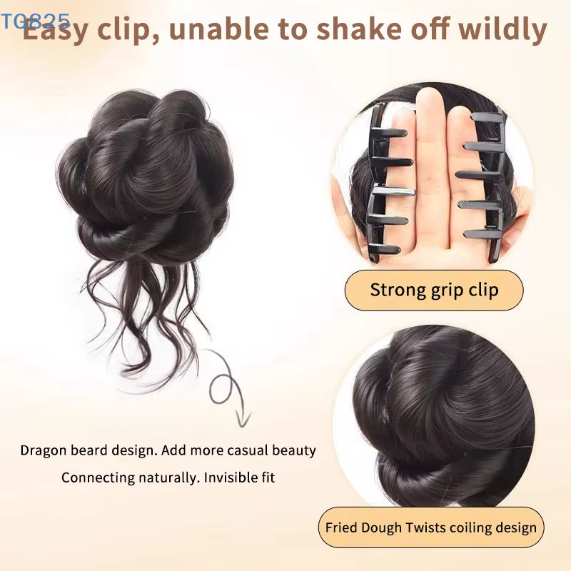 Nouveau Chignon Synthétique Effet Coiffure Désordonnée avec Pince à Cheveux