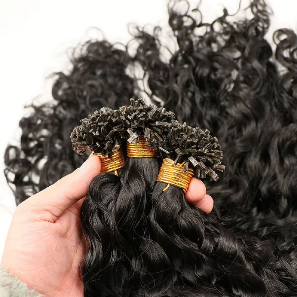 Extension de Cheveux Humains Brésiliens à Pointe Plate Pré-Collés