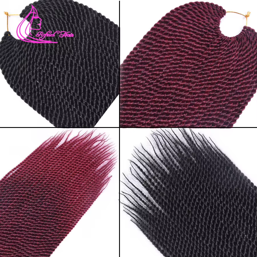 Cheveux raffinés synthétiques petites tresses au Crochet tresse torsadée sénégalaise 30 racines/pièce Extensions