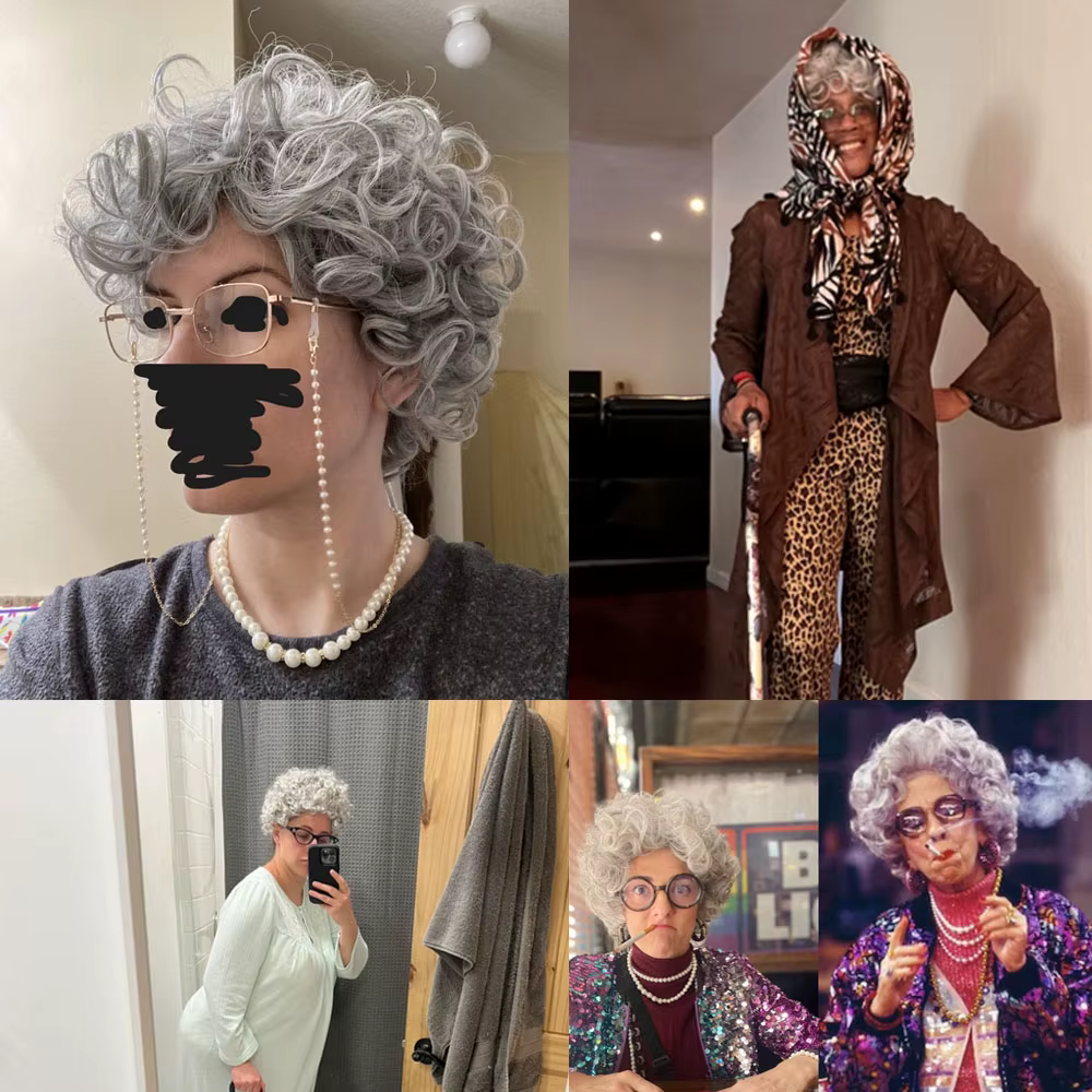 JOPearl-Perruque Cosplay Synthétique Grise pour Femme
