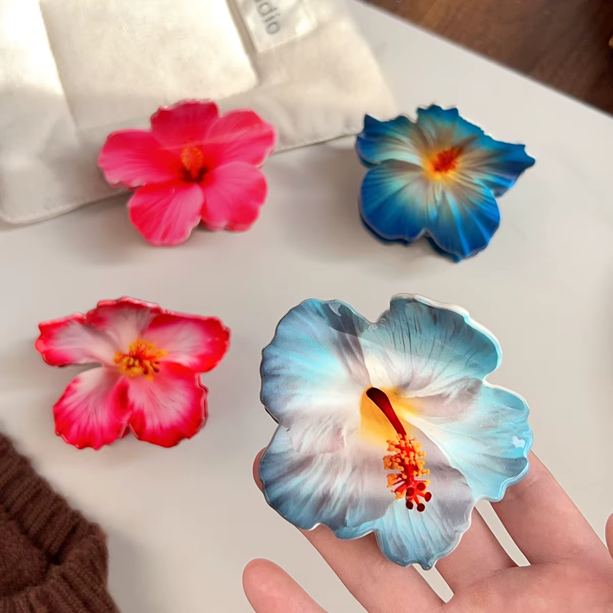 Pince à cheveux fleur d'hibiscus pour femme