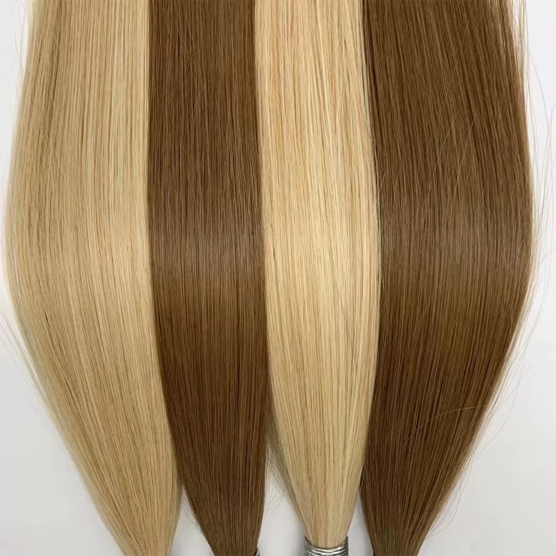Extensions de cheveux droites I Tip Extensions de cheveux naturels de Fusion humaine réelle 50 pièces/ensemble Capsule de kératine couleur marron blond 18-30 pouces