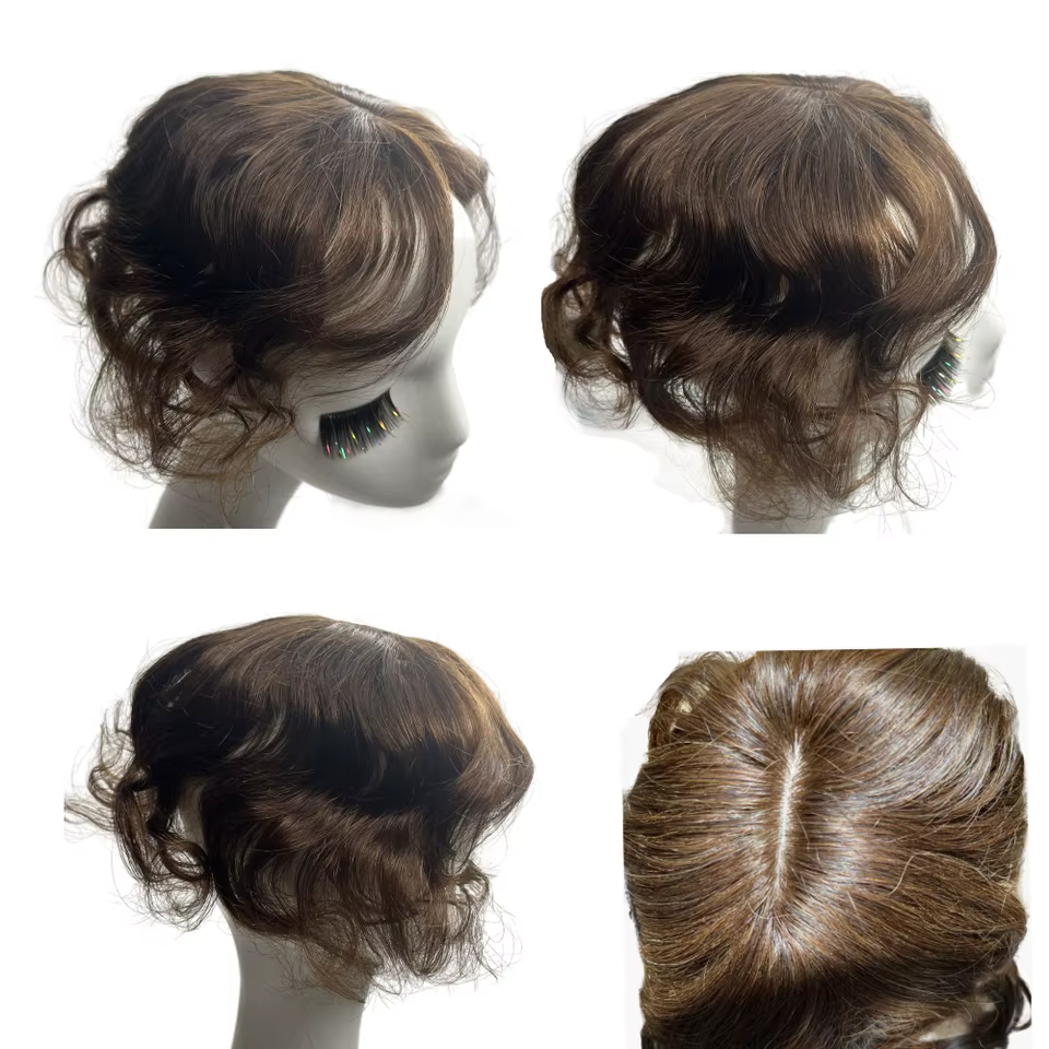 10 pouces corps court ondulé cheveux humains Toppers pour les femmes pince en postiches bouclées Extensions augmenter