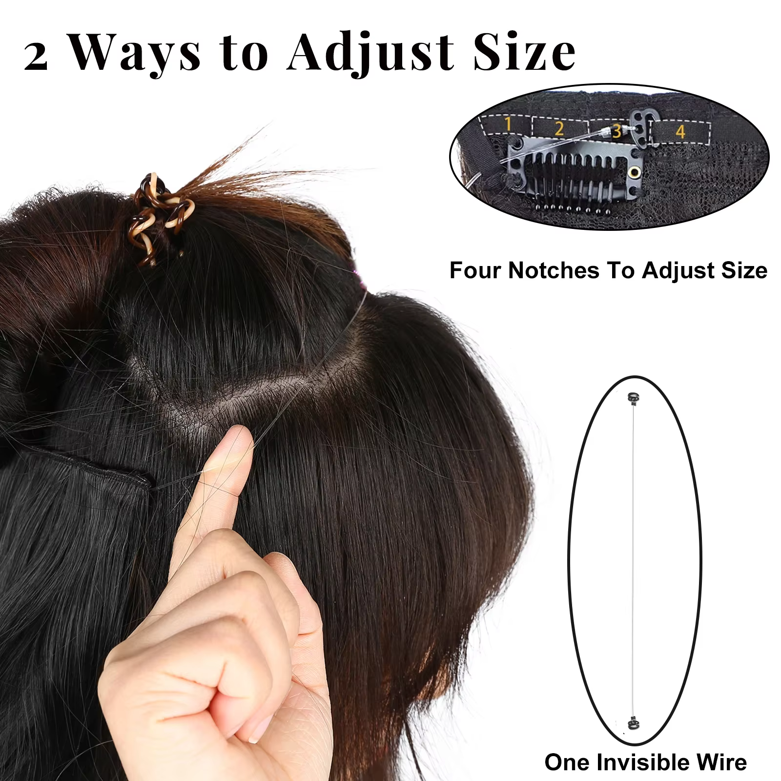Extensions de cheveux synthétiques invisibles