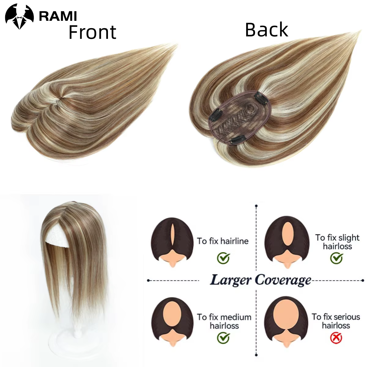 Topper de cheveux 100% humains en gros | Postiche à clipser pour Salons | Prix du fournisseur en vrac | Livraison