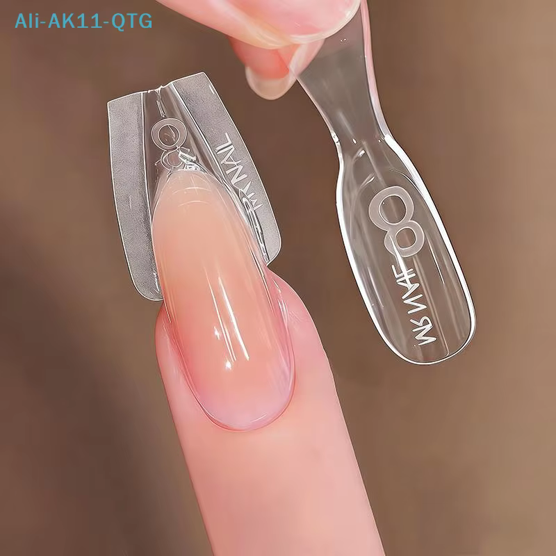 Formes à ongles Sandwich 60 pièces, formes doubles ovales pour extension, sans papier, pour extensions d'ongles faciles, moule supérieur et moule inférieur, manucure