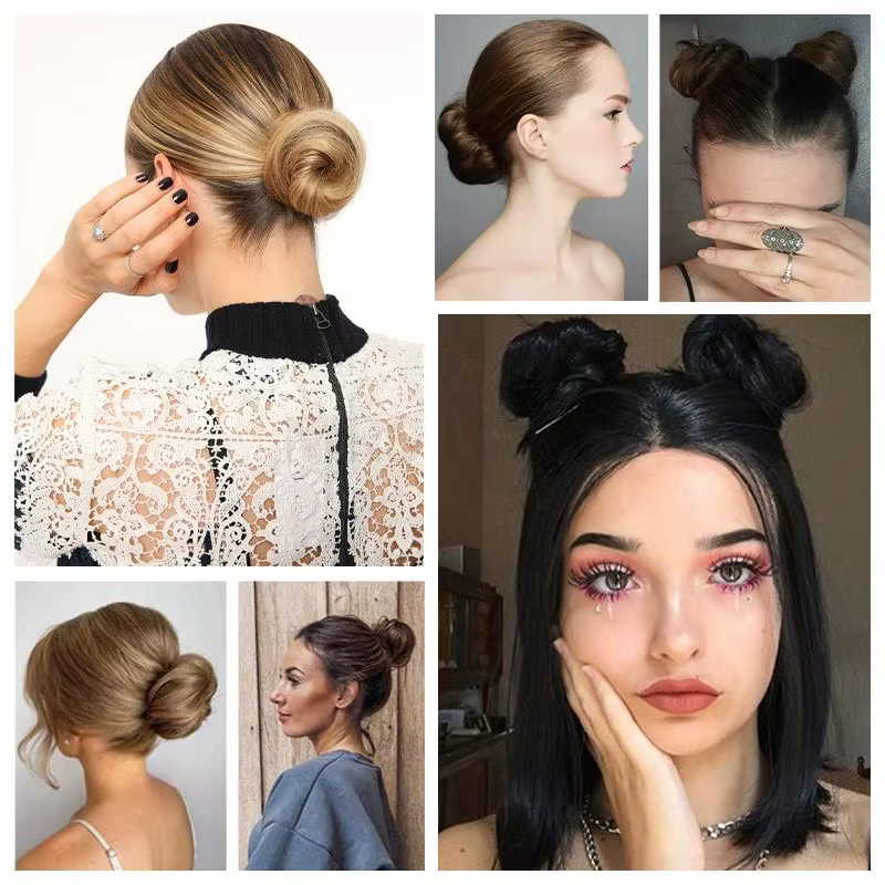 MRS HAIR cheveux humains Chignons Chignon queue de cheval postiche Updo beignet vrais Extensions