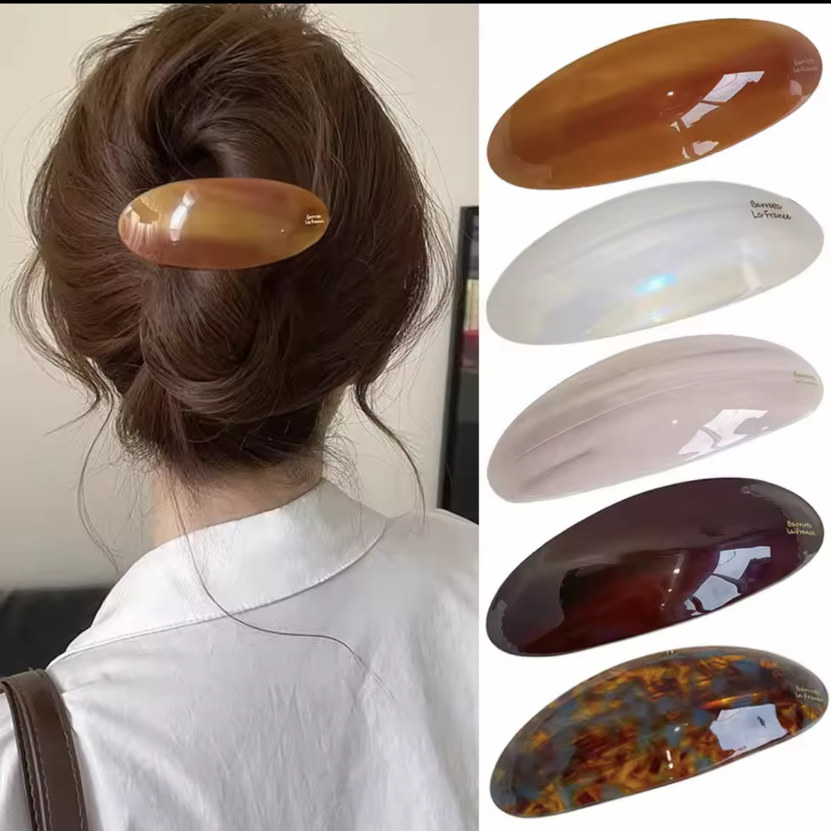 Élégantes pinces à cheveux en acétate pour femmes