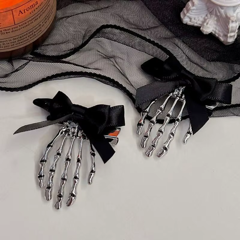Pince à cheveux en forme de squelette d'araignée pour Halloween