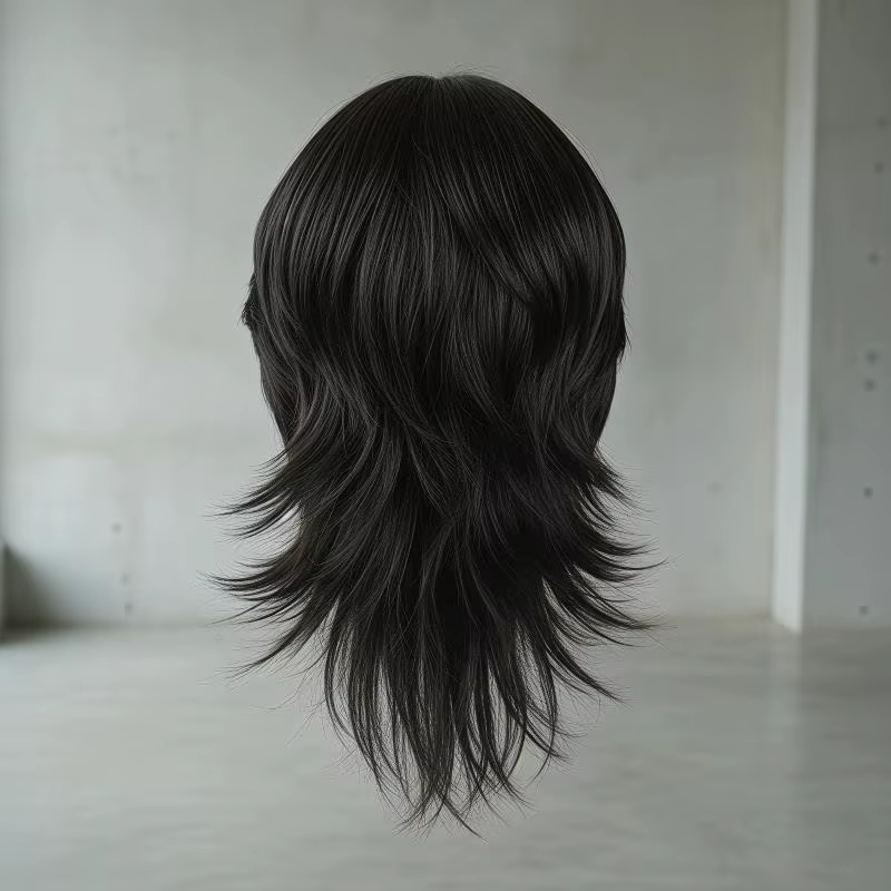 Perruque de cosplay synthétique courte et droite, style queue de loup, résistante à la chaleur, avec frange, pour hommes et femmes, thème anime, pour fête