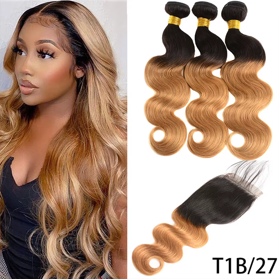 Bundles de tissage de cheveux humains avec fermeture à lacet