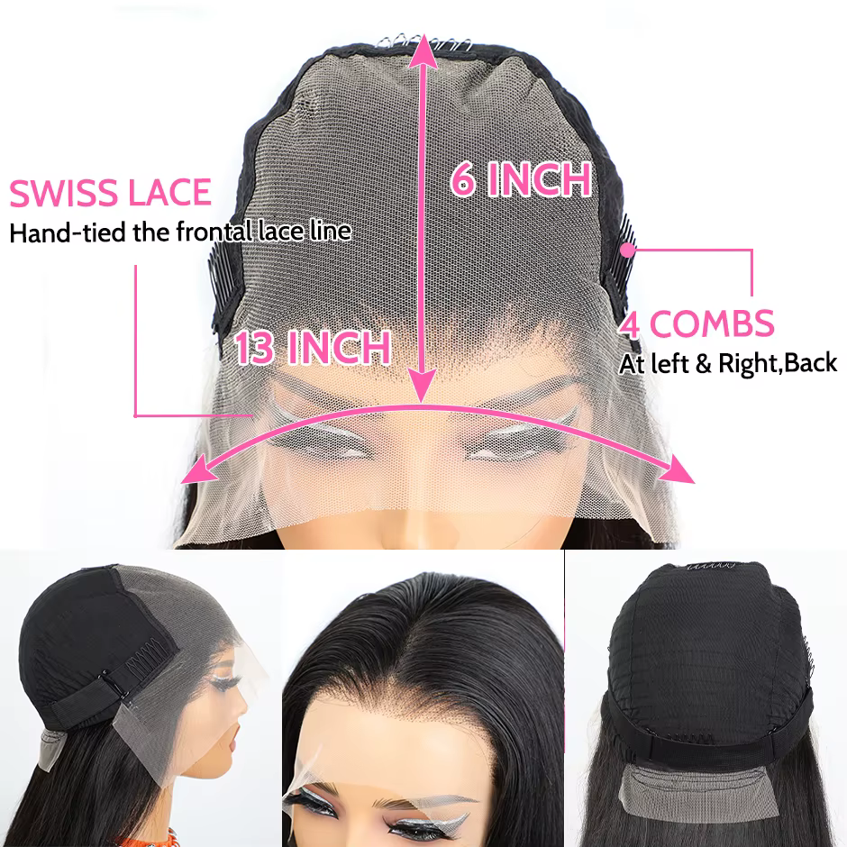 Perruque ISEE HAIR transparente à ondulations aquatiques sans colle