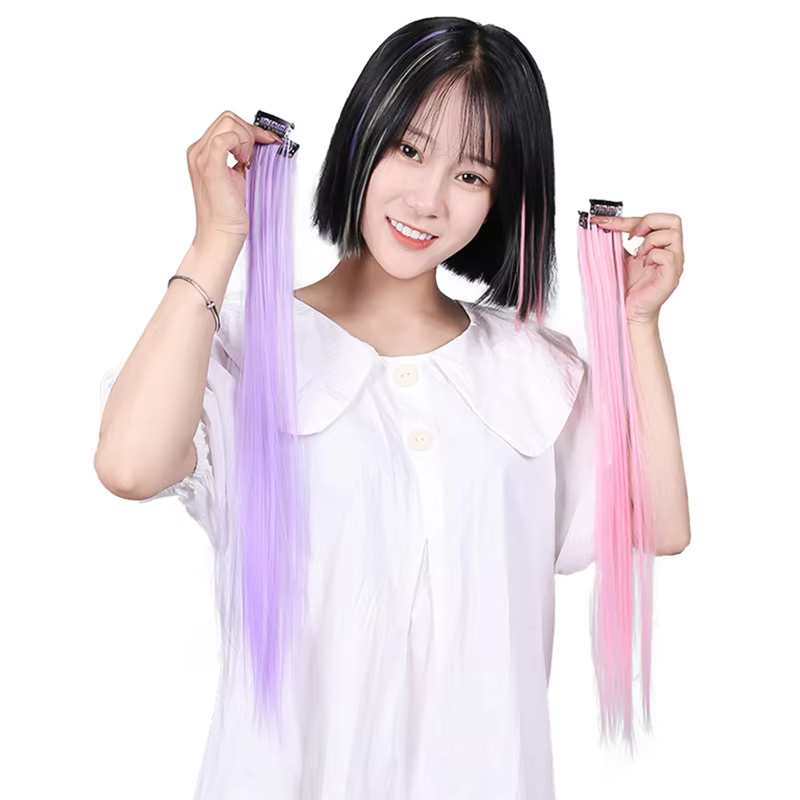 10PCS arc-en-ciel fille mettre en évidence Extension de cheveux épingle
