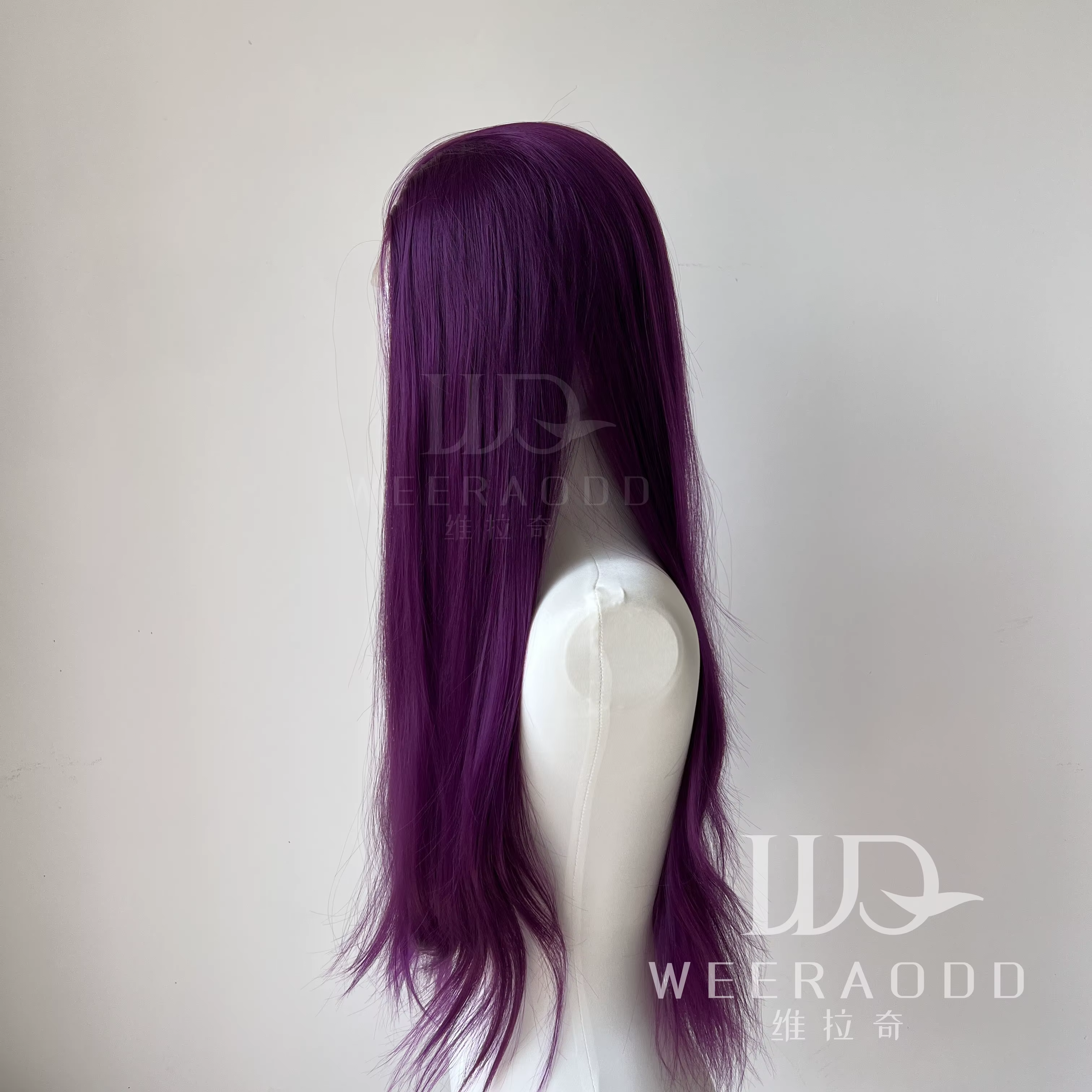 Perruque violette framboise violet foncé crochet à main perruques 26 pouces 13*4 grande dentelle sur la front Cosplay