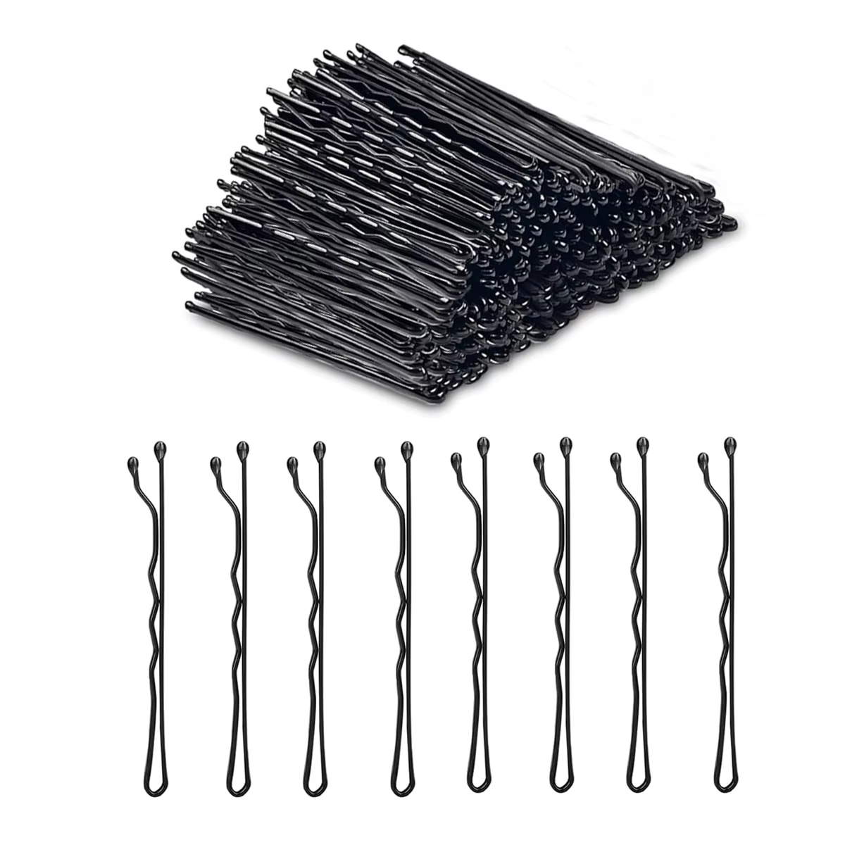Épingles à cheveux noires ondulées de qualité supérieure
