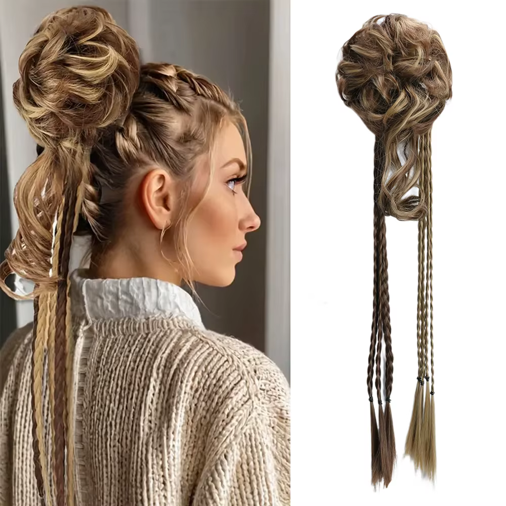 Chignon désordonné synthétique de 22 pouces