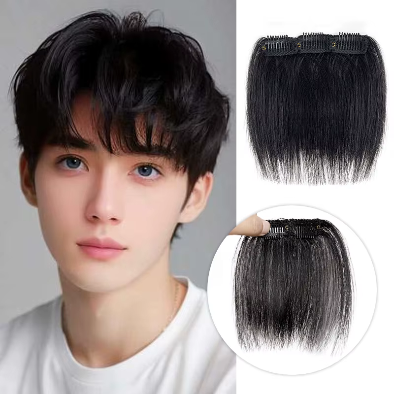 100% cheveux humains hommes 10cm