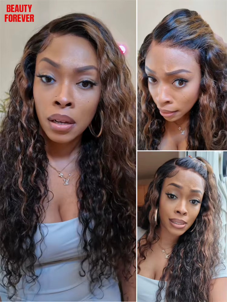 Perruque en cheveux humains Beauty Forever Bye Bye Slip Golden Brown sans colle 7x5 avec dentelle pré-coupée