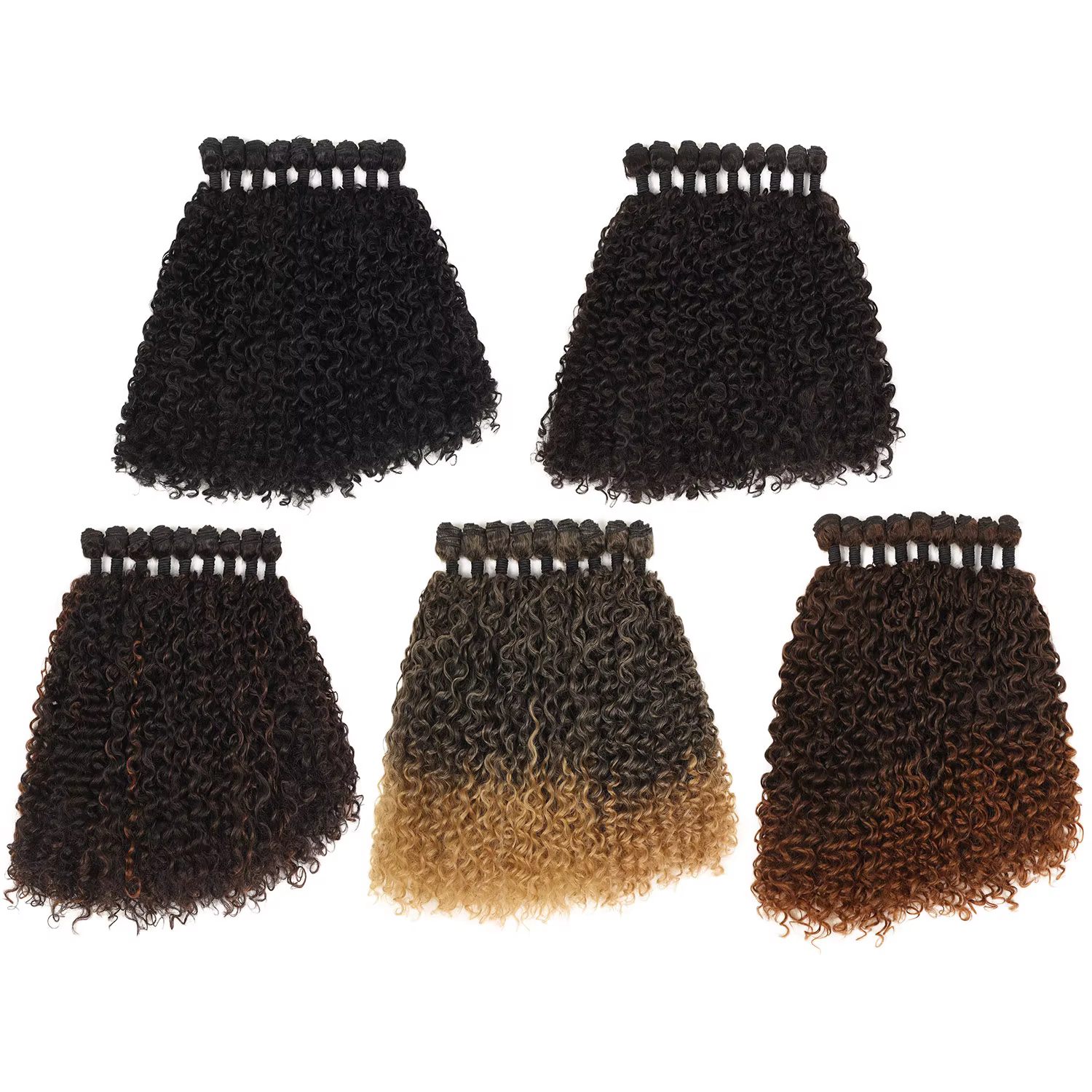Extensions de Cheveux Synthétiques Bouclés Crépus 20 22 24 Pouces 9 Pièces pour Tête Entière, Fibres Organiques, Tissage de Cheveux Bouclés Souples 50/55/60cm