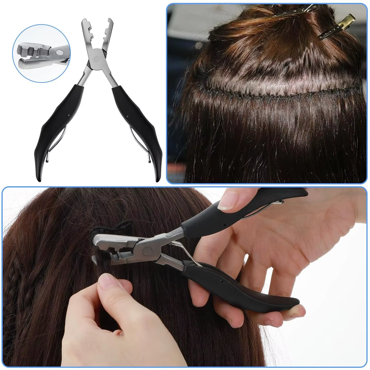 Pince d'extension de cheveux multifonction