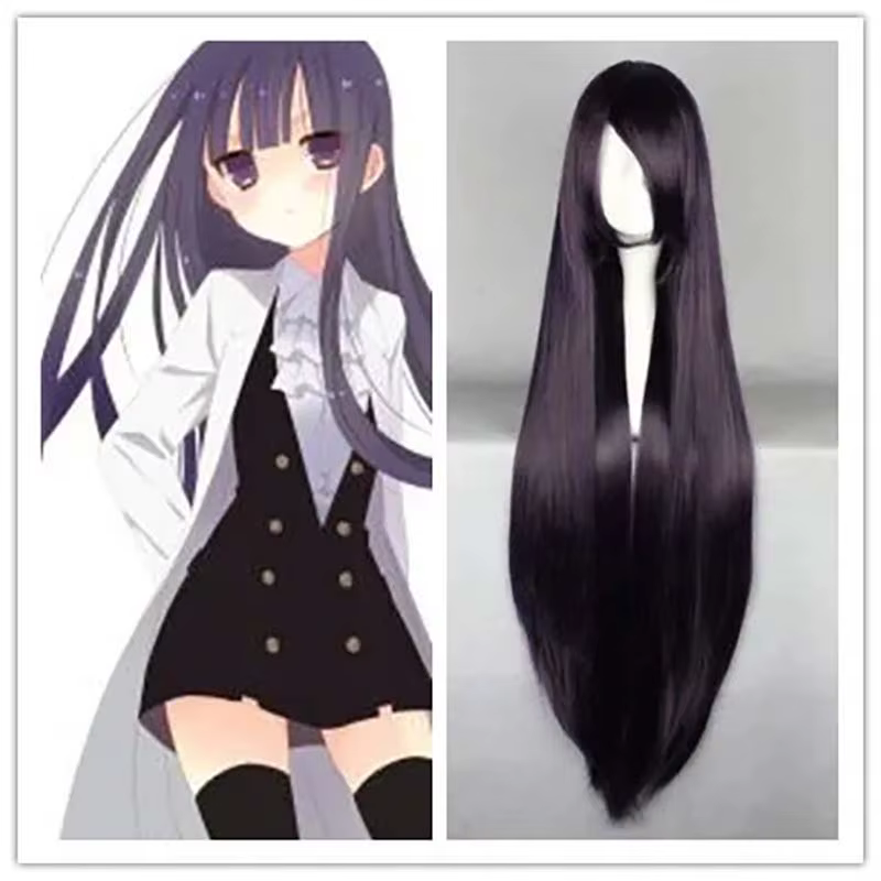 Perruque blanche 100 CM/40 pouces postiche longue fibre synthétique résistante à la chaleur Salon de coiffure fête dessin animé Cosplay cheveux raides