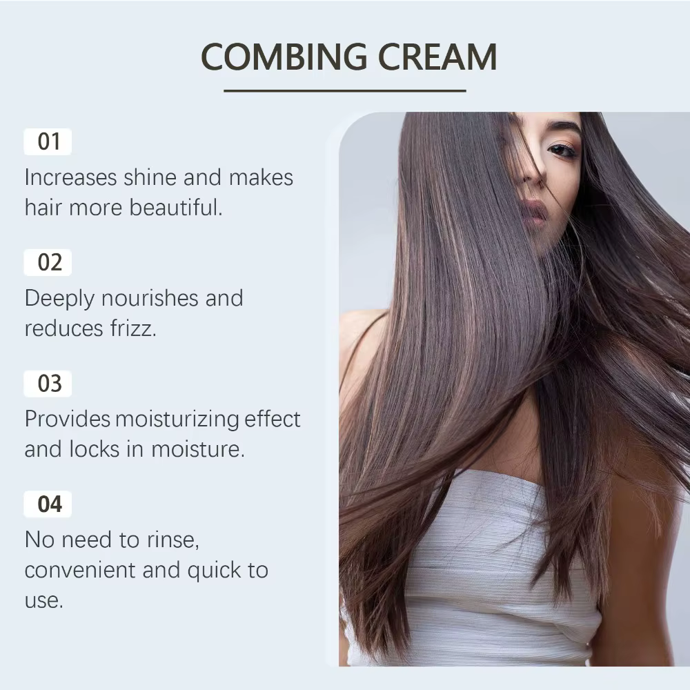 Après-shampooing sans rinçage pour cheveux secs et bouclés