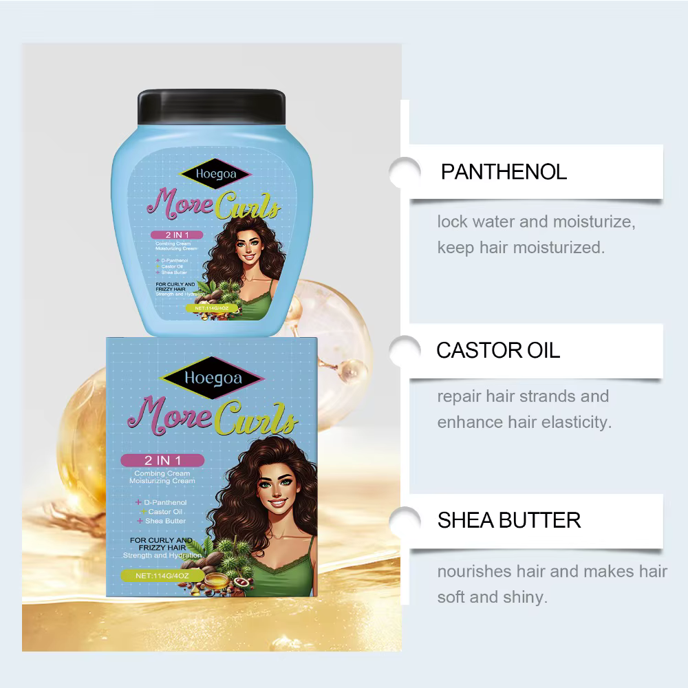 Après-shampooing sans rinçage pour cheveux secs et bouclés