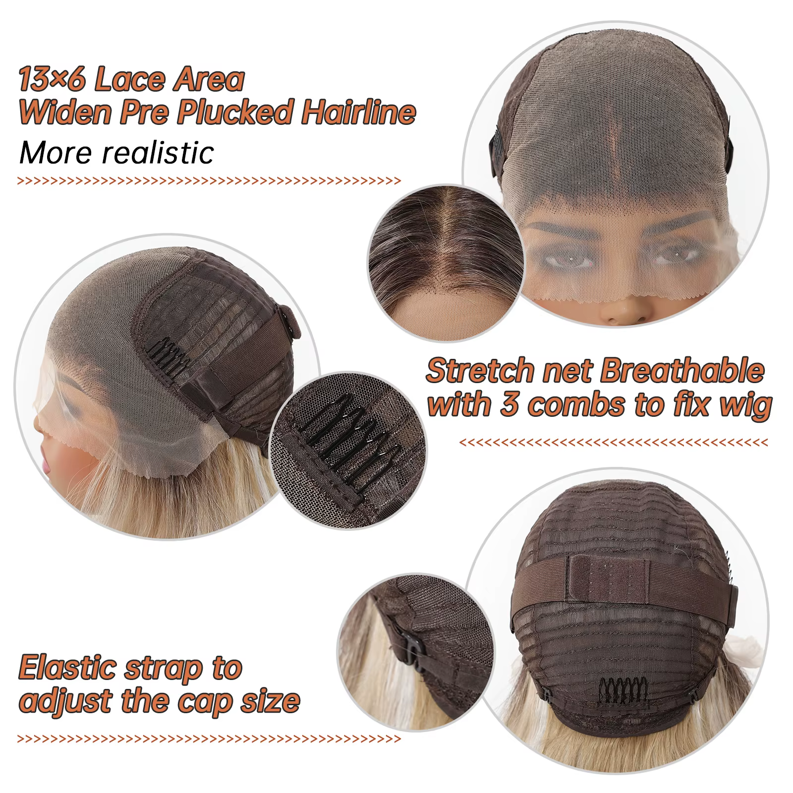 EASIHAIR – perruques synthétiques Lace Front HD ondulées longues pour femmes