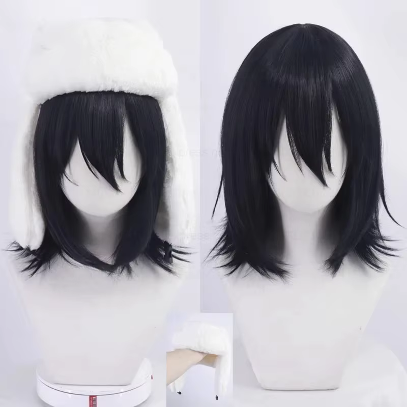 Perruque de cosplay Anime Fyodor Dostoevsky, noire, avec cuir chevelu simulé, cheveux résistants à la chaleur, perruques Fyodor D Dostoevsky