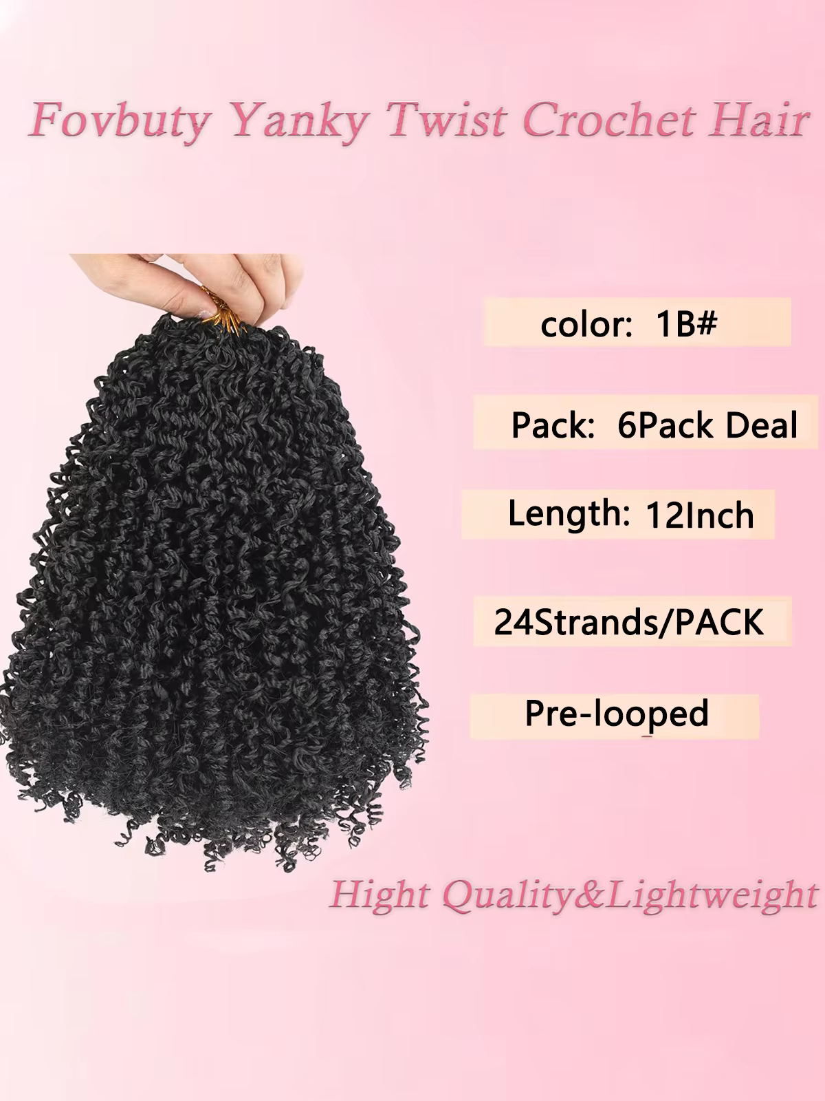 Extensions de cheveux au crochet Yanky Twist, longueurs de 8, 10, 12 et 14 pouces, 8 pièces/paquet, cheveux synthétiques à tresser, parfaits pour Halloween et Noël