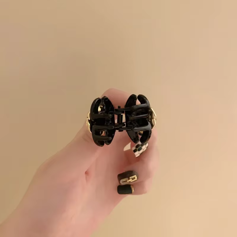 Mini pinces à cheveux camélia noir pour femmes et filles