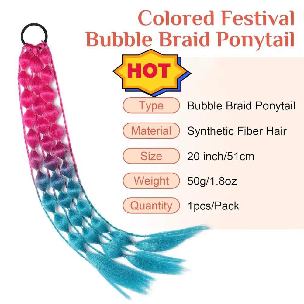 Extensions de cheveux colorés 50cm avec attache