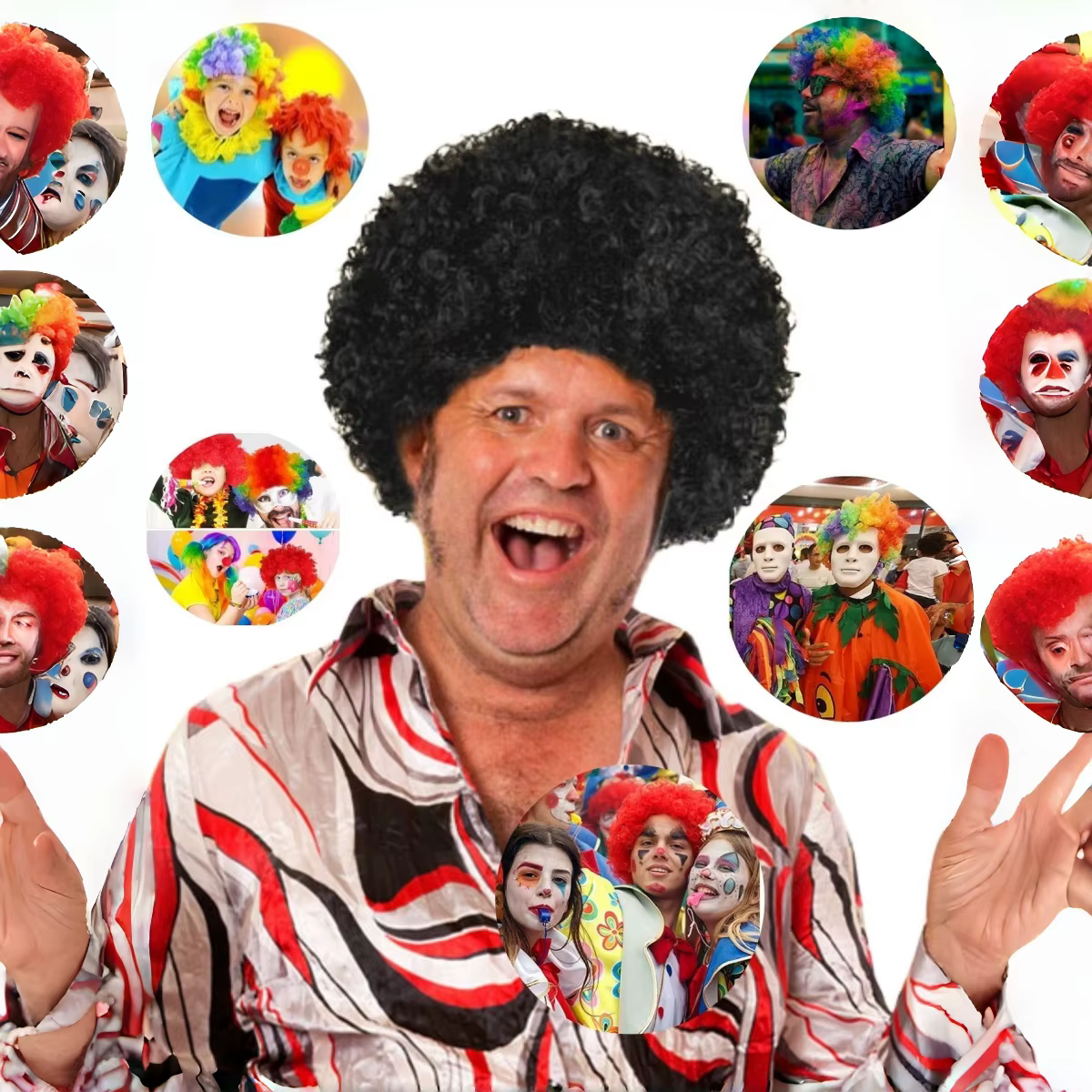 Perruque synthétique Afro Bubble multicolore – Plusieurs couleurs disponibles