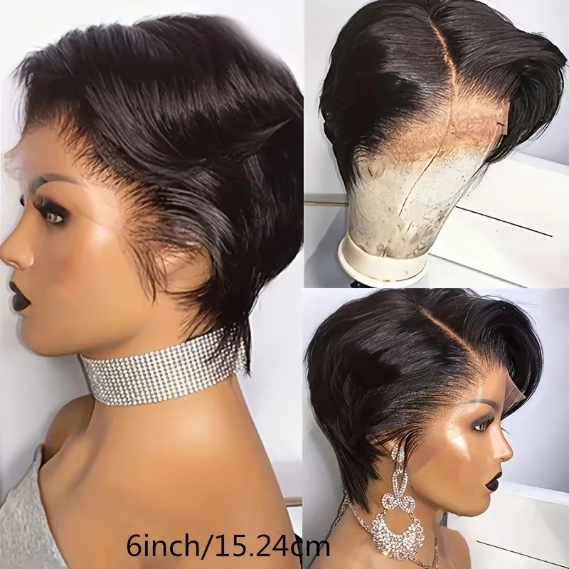 Perruque coupe pixie droite
