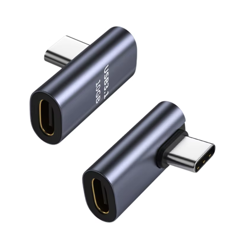 Prolongateur USB Type C 3.1 mâle vers femelle en alliage d'aluminium, convertisseur de données à angle droit, adaptateur d'extension, résistant, 90