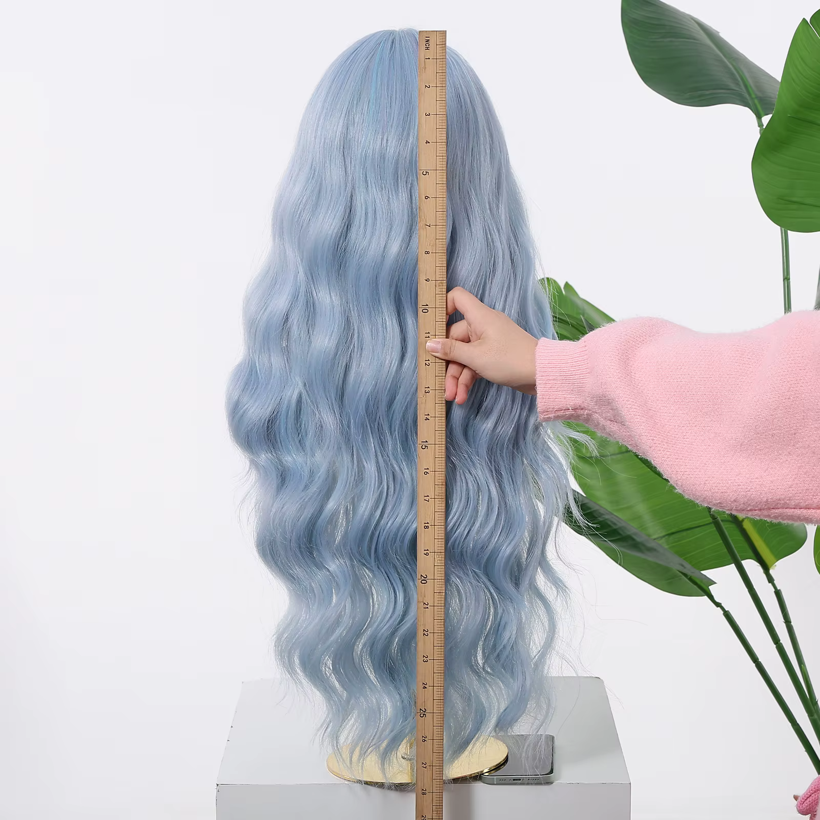Allbell Magique perruque de cheveux bleus avec frange