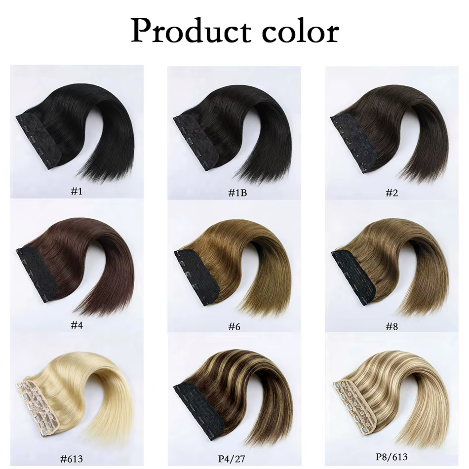 100% Clips brésiliens en une seule pièce Extension de cheveux naturel droit Remy