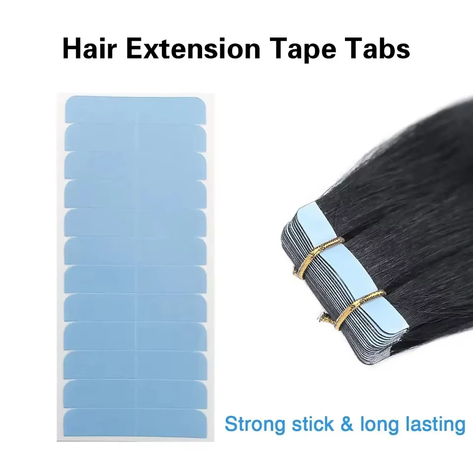 60 pièces onglets de ruban d'extension de cheveux